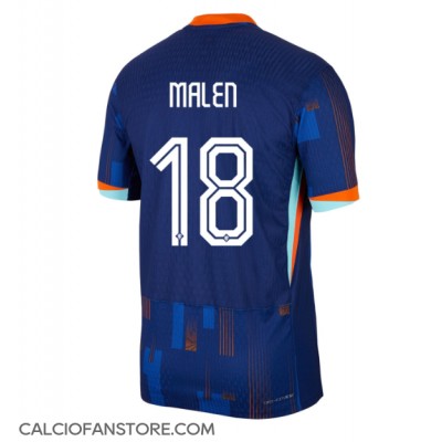 Maglia Calcio Paesi Bassi Donyell Malen #18 Seconda Divisa Europei 2024 Manica Corta Maglia Calcio Paesi Bassi Donyell Malen #18 Seconda Divisa Europei 2024 Manica Corta